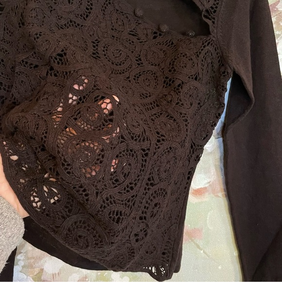 $390•Gerard Darel•100% Merino Wool Lace Sweater•Sz Small - Picture 4 of 5